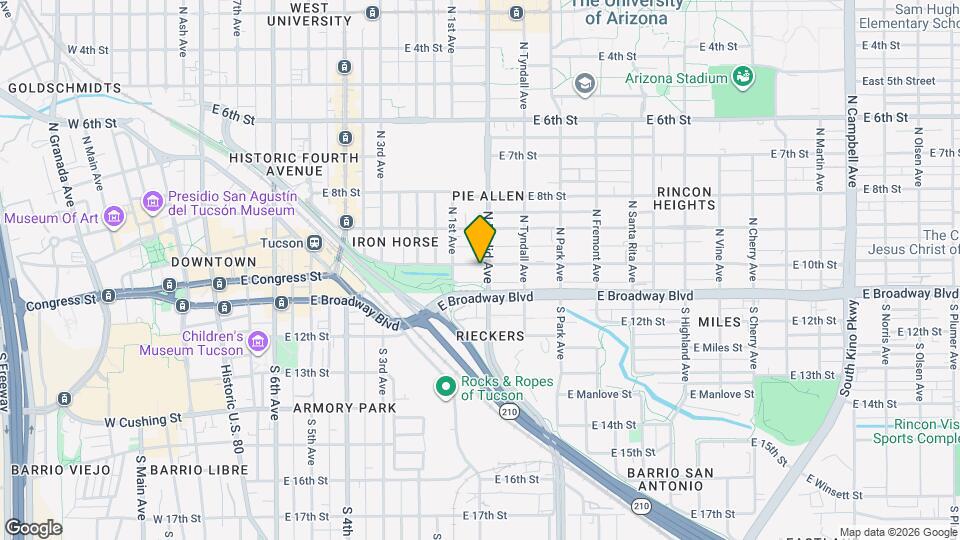 740 E 10th St Map and Location Details