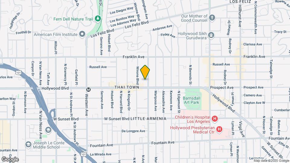 1725 N Normandie Ave Mapa y Detalles de la Ubicación