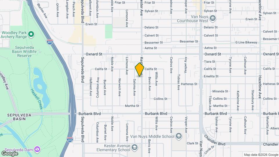 5821 Kester Ave Map and Location Details