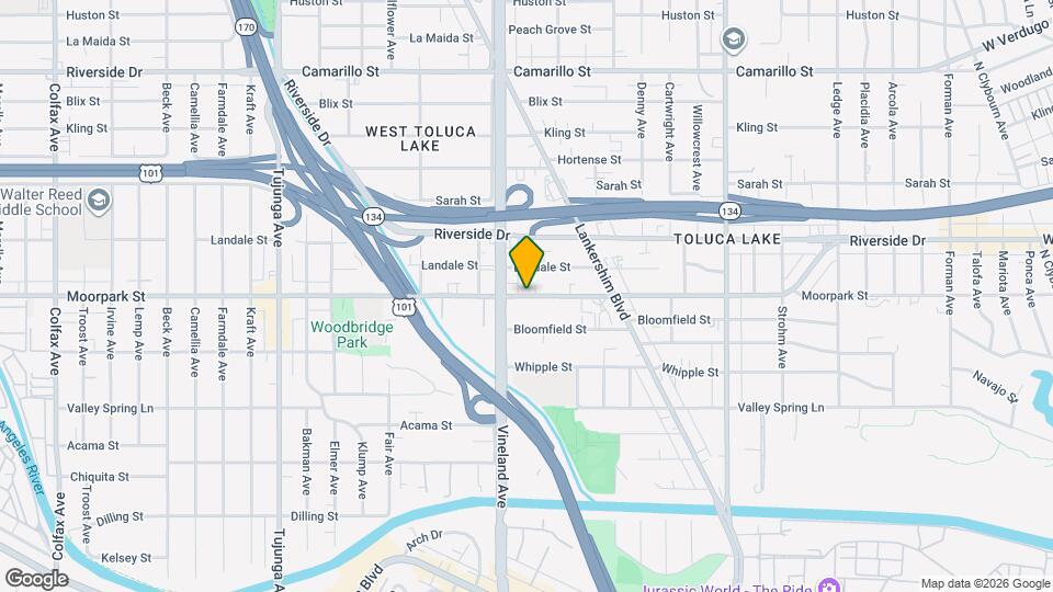 10939 1/2 Moorpark St Map and Location Details
