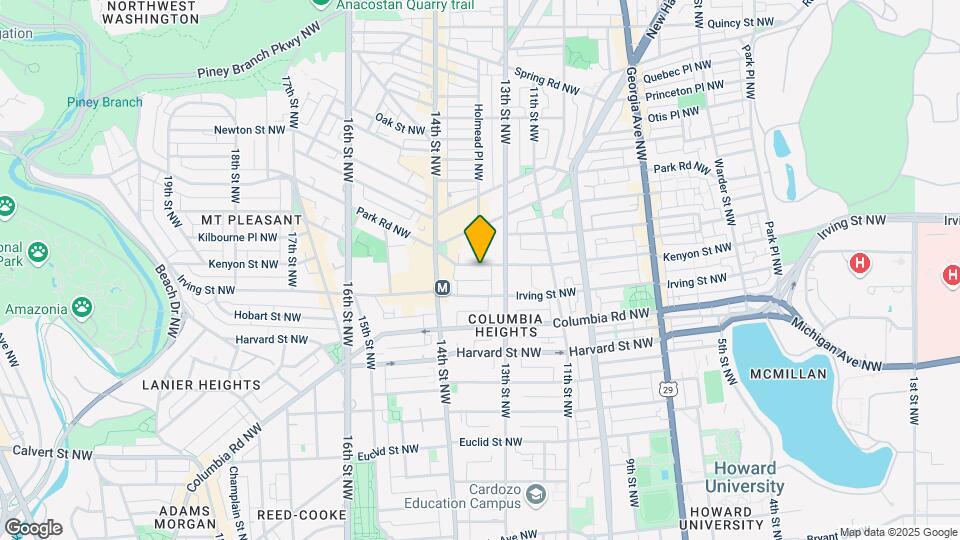 1340 Kenyon St Nw Map and Location Details