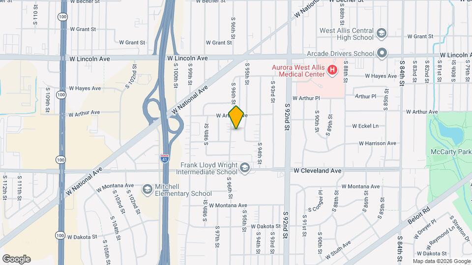 2552 S 96th St, Unit Lower Unit Map and Location Details