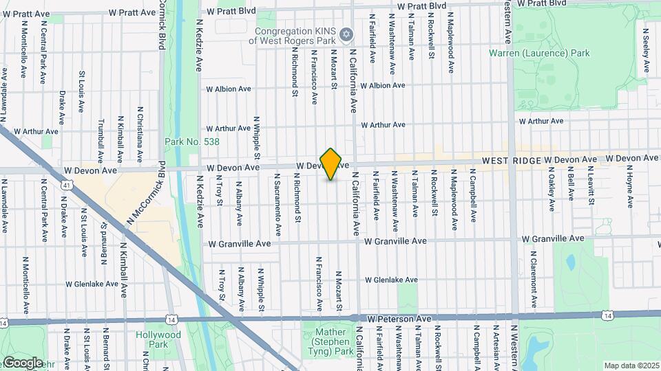 6326 N Mozart St Mapa y Detalles de la Ubicación