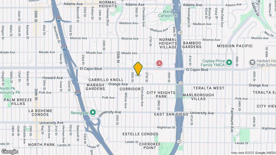 4244 Cherokee Ave Map and Location Details