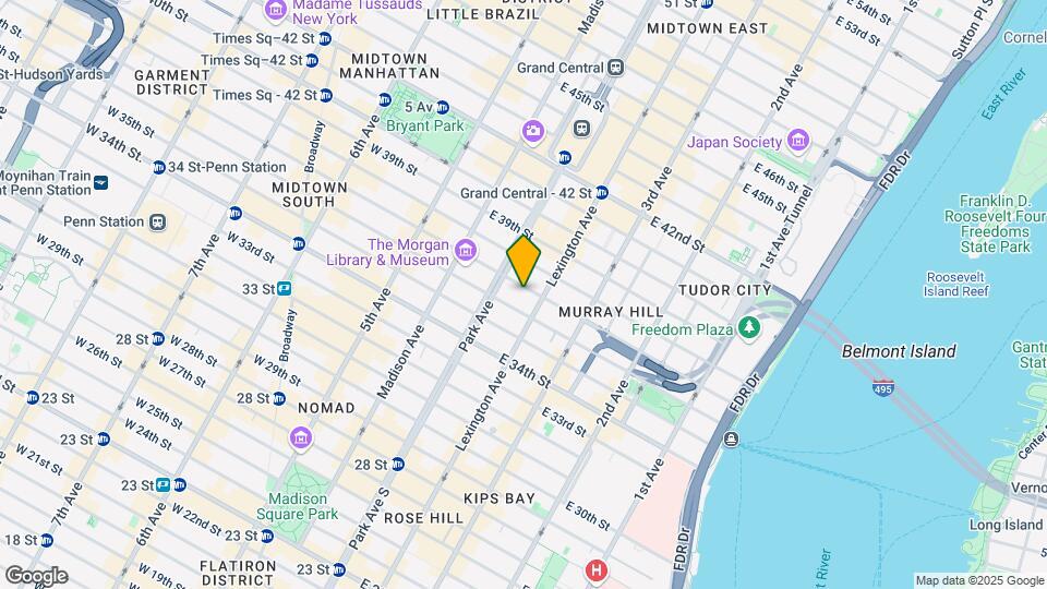 114 East 37th Street Mapa y Detalles de la Ubicación
