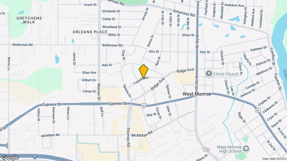 1121 Tulane Ave Map and Location Details