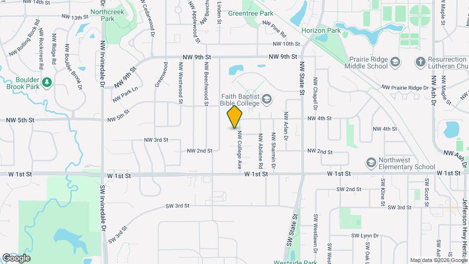 304 NW College Ave Map and Location Details