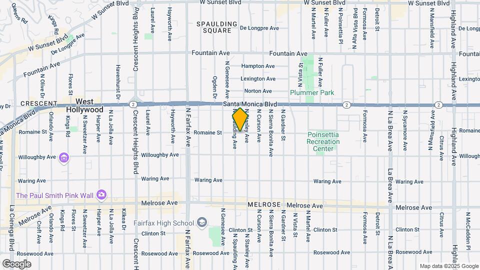 7710 Romaine St-Unit -1/4 Map and Location Details