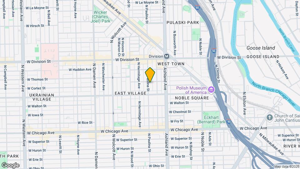 1033 N Paulina St Map and Location Details