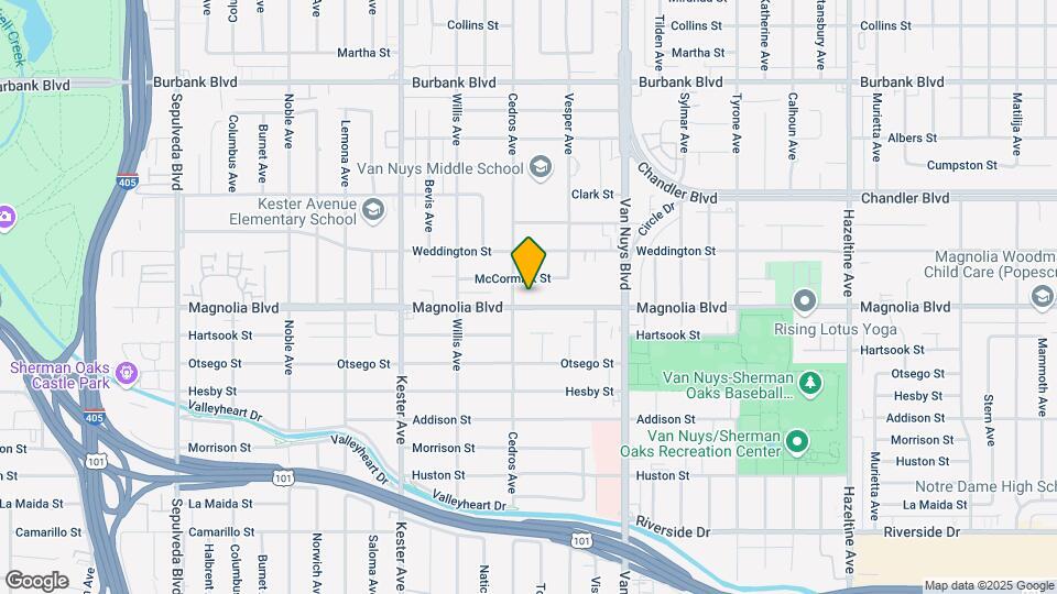 14641 Magnolia Blvd Map and Location Details
