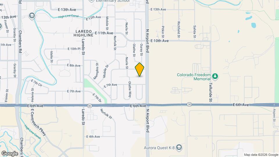 16828 E 7th Pl Map and Location Details