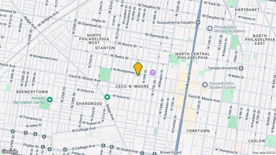 1732 N Gratz St, Unit 1 Map and Location Details