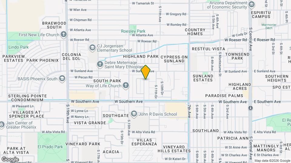5717 S 13th Ave Mapa y Detalles de la Ubicación