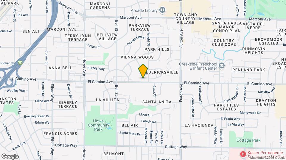 4381 El Camino Ave Map and Location Details