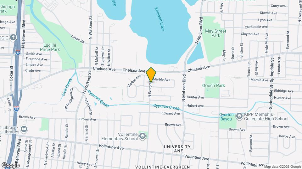 1210 N Evergreen St Map and Location Details