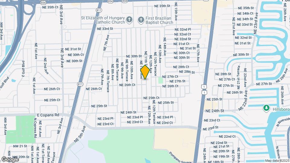 2711 NE 11th Terrace Map and Location Details