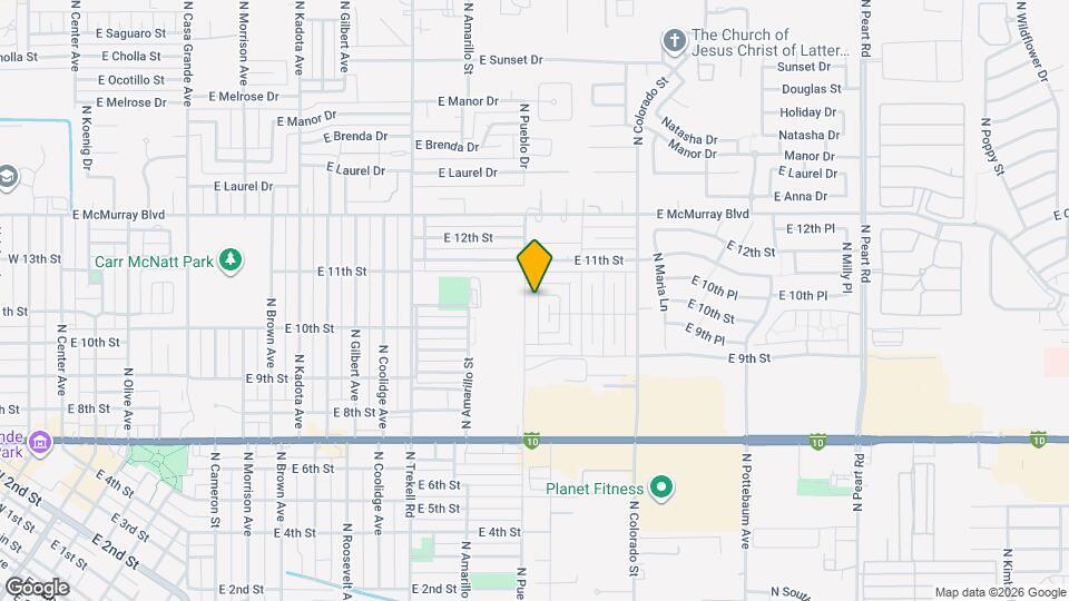 1014 N Pueblo Dr Mapa y Detalles de la Ubicación