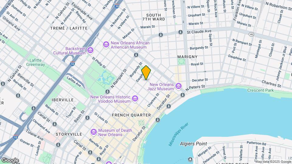 1131 Bourbon St Mapa y Detalles de la Ubicación