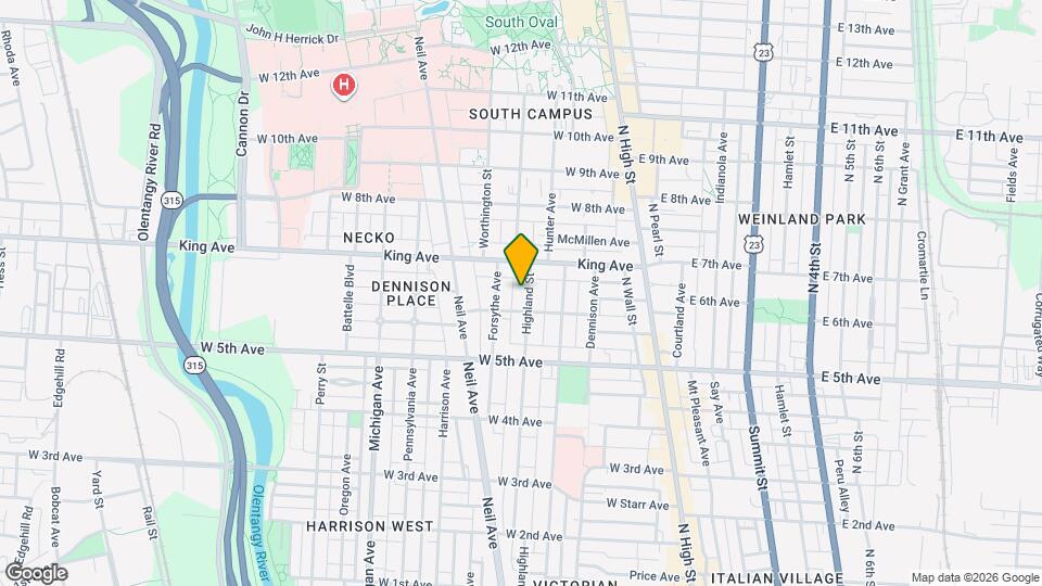 1351 Highland St Map and Location Details