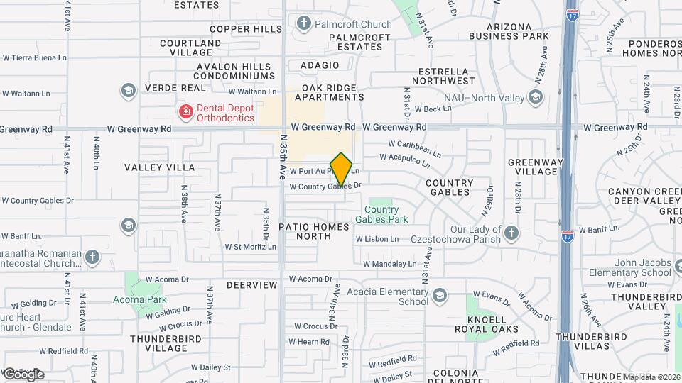 3265 W Country Gables Dr Map and Location Details