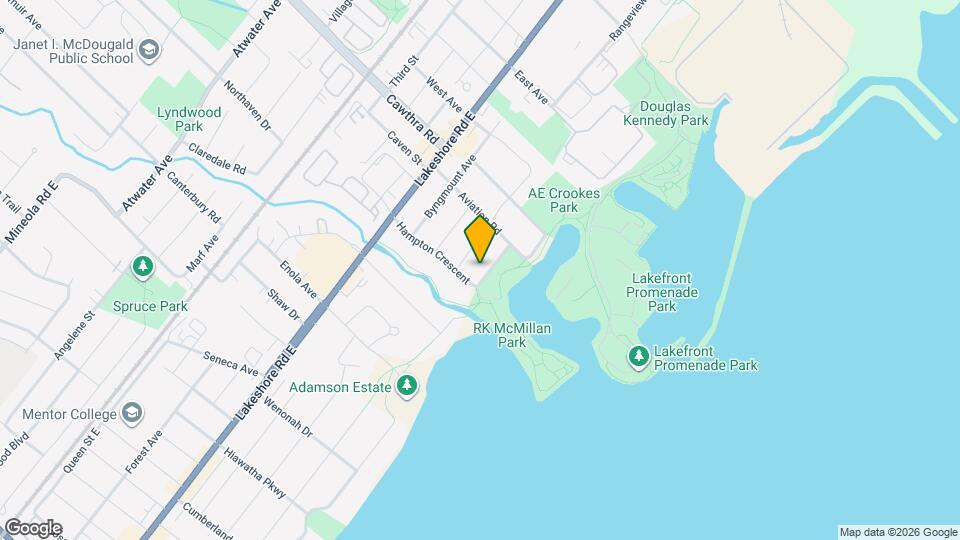 591 Lakeside Ave Map and Location Details