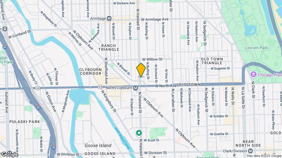 1625 N Halsted St Map and Location Details