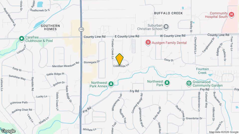 1531 Creekside Ln Map and Location Details