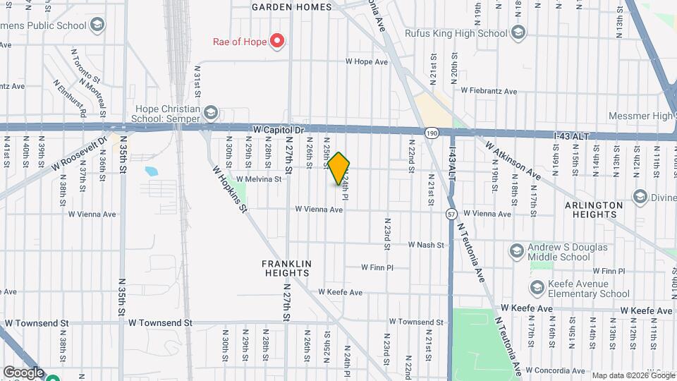 3837 N 24th Pl Map and Location Details