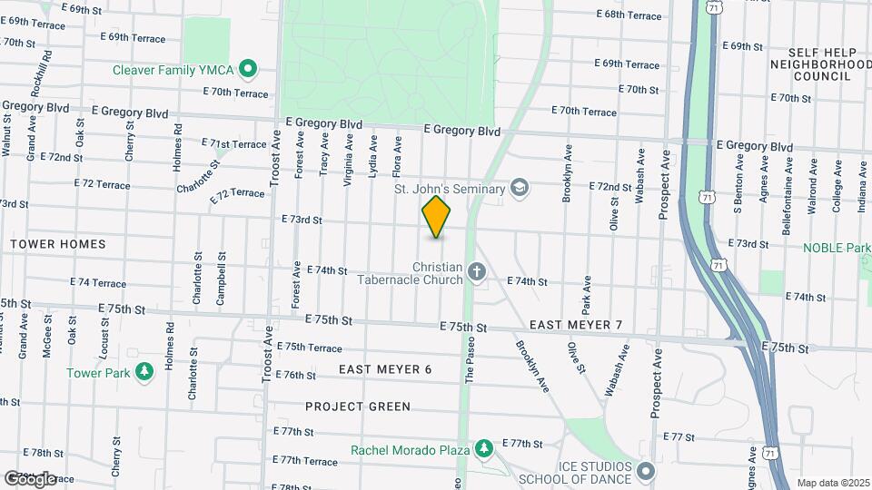7314 Highland Ave Map and Location Details