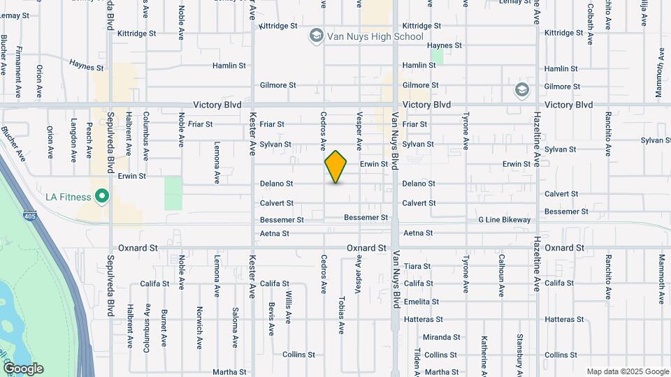 14642 Delano St Mapa y Detalles de la Ubicación