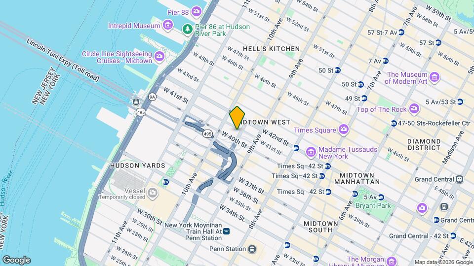 440 W 41st St Map and Location Details