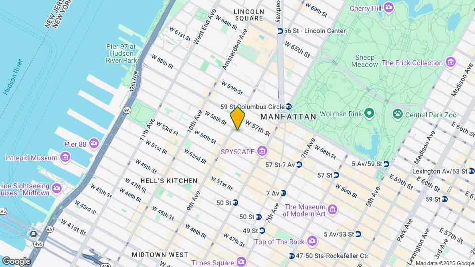 354 W 56th St Map and Location Details
