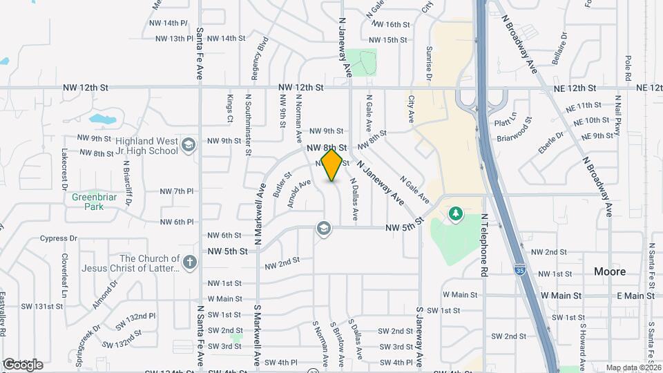 721 N Bristow Ave Mapa y Detalles de la Ubicación