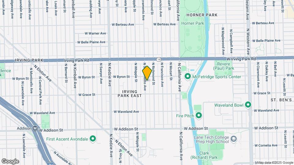 3841 N Sacramento Ave, Unit 1 Map and Location Details