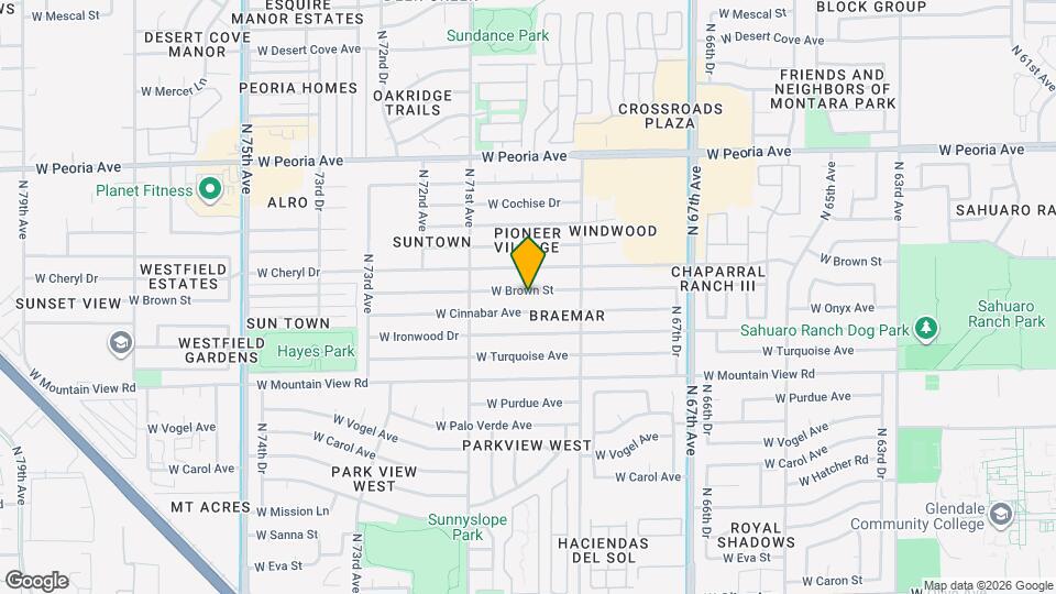 6965 W Brown St Map and Location Details