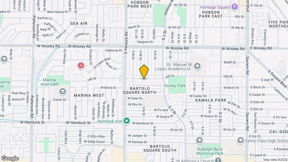 1266 Hill St Mapa y Detalles de la Ubicación