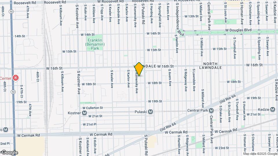 1643 S Komensky Ave Map and Location Details