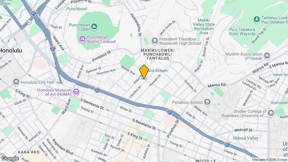1223 Liholiho St Map and Location Details