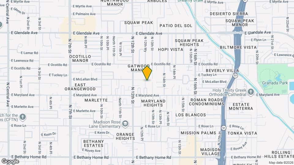 6631 N 12th Pl Map and Location Details