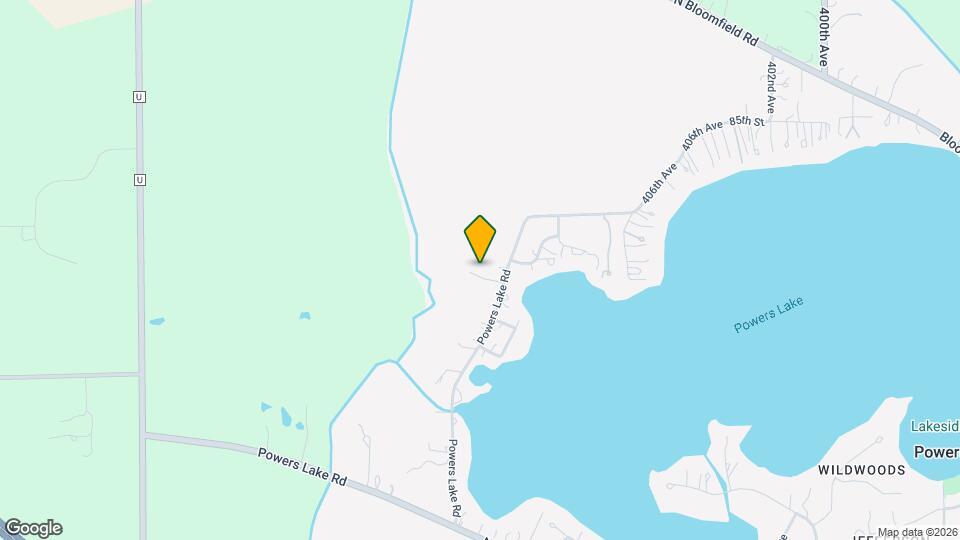 N1601 Powers Lake Rd Mapa y Detalles de la Ubicación