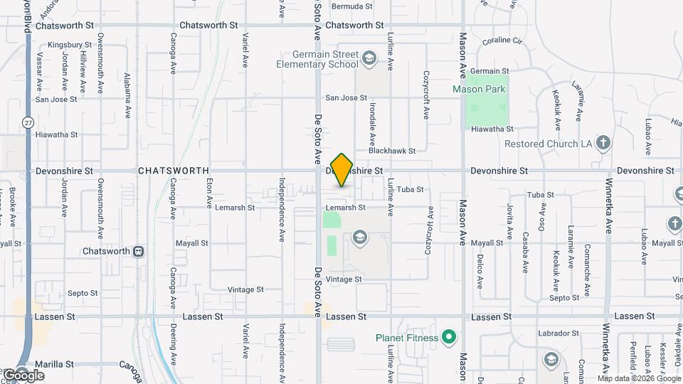10220 De Soto Ave Map and Location Details