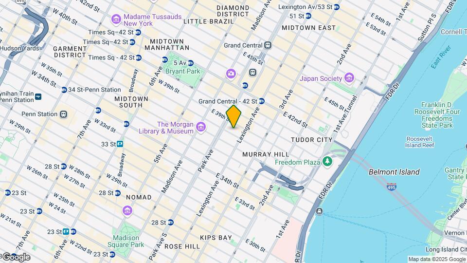 111 E 38th St Map and Location Details