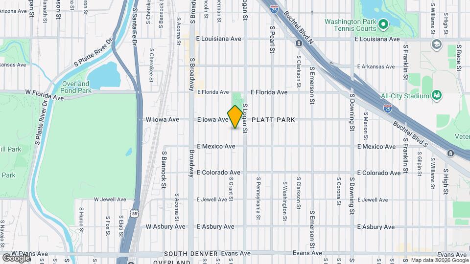 1644 S Grant St Map and Location Details