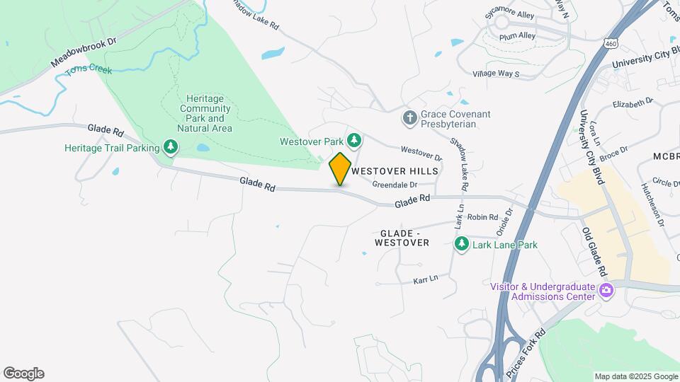 1603 Glade Rd Map and Location Details