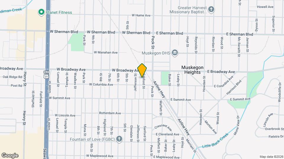 2825 Sanford St Map and Location Details