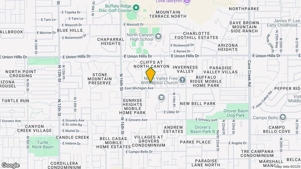 18209 N 17th Way Map and Location Details