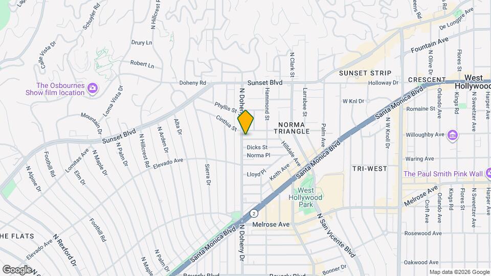 866 N Doheny Dr Map and Location Details