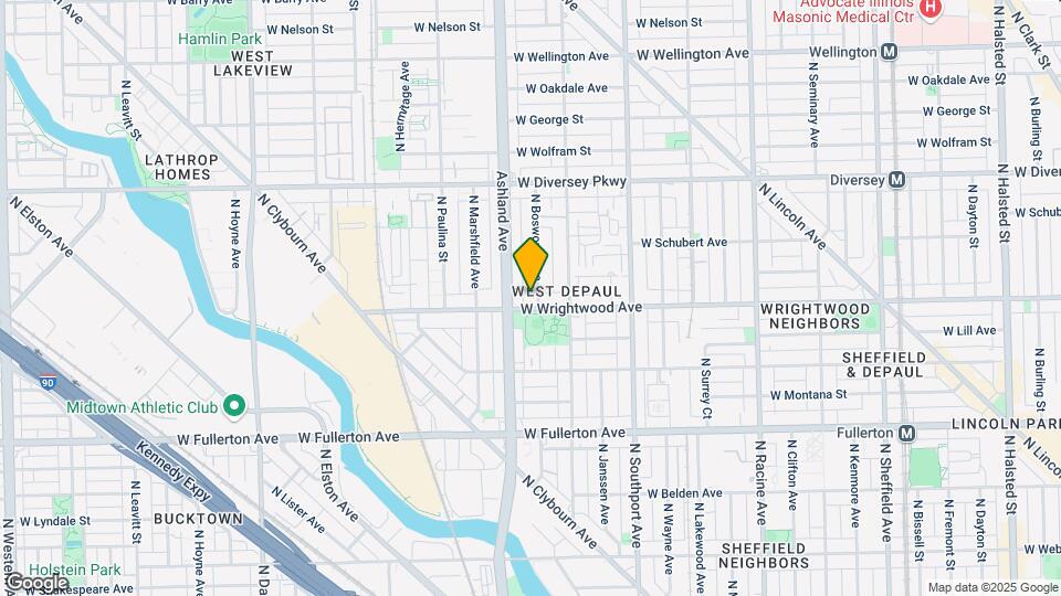 1538 W Wrightwood Ave Map and Location Details