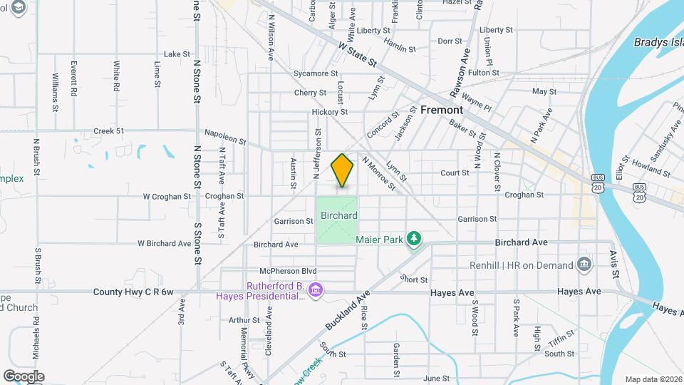 1316 Croghan St, Unit 719.5 Map and Location Details