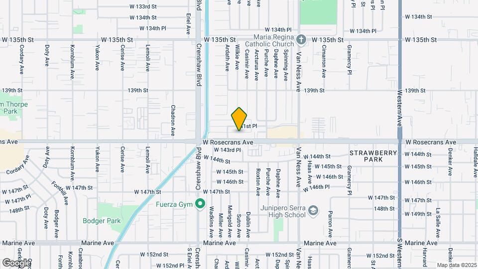 2717 W Rosecrans Ave Map and Location Details